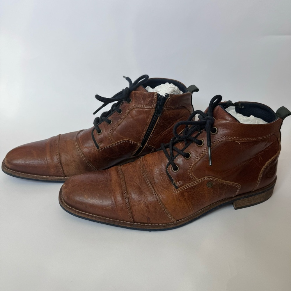 Steve Madden Men's Brown Leather Lace-Up Shoes